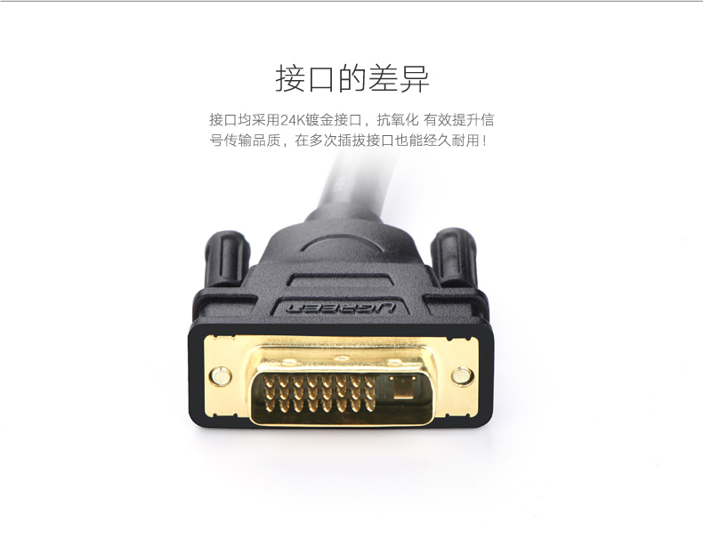 意昂2DVI视频线，24+1双通道高清DVI转接线