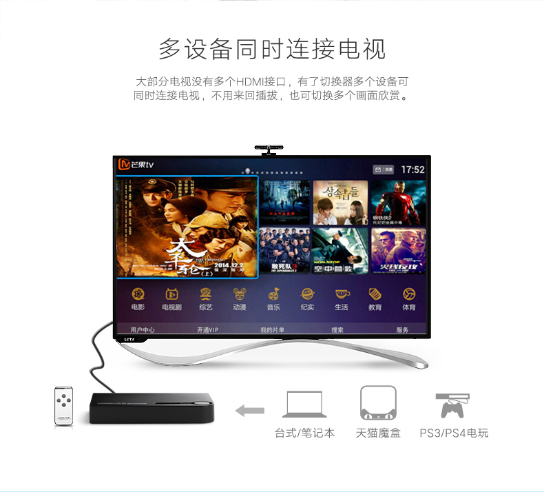 意昂2HDMI切换器三进一出