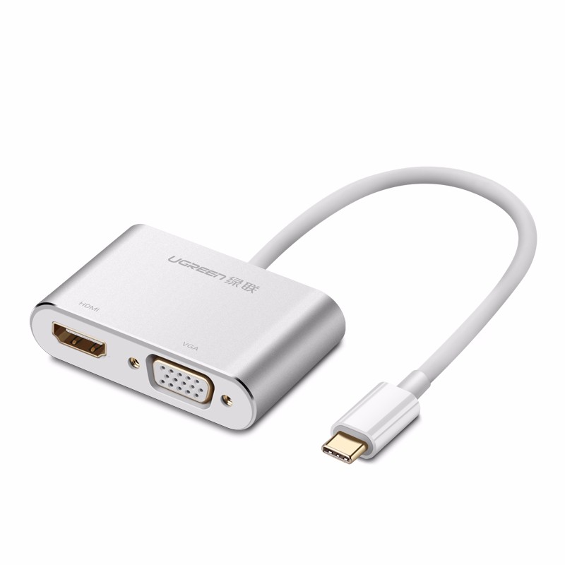 意昂2Type-c转HDMI+VGA，Mate10苹果笔记本投影仪转换器