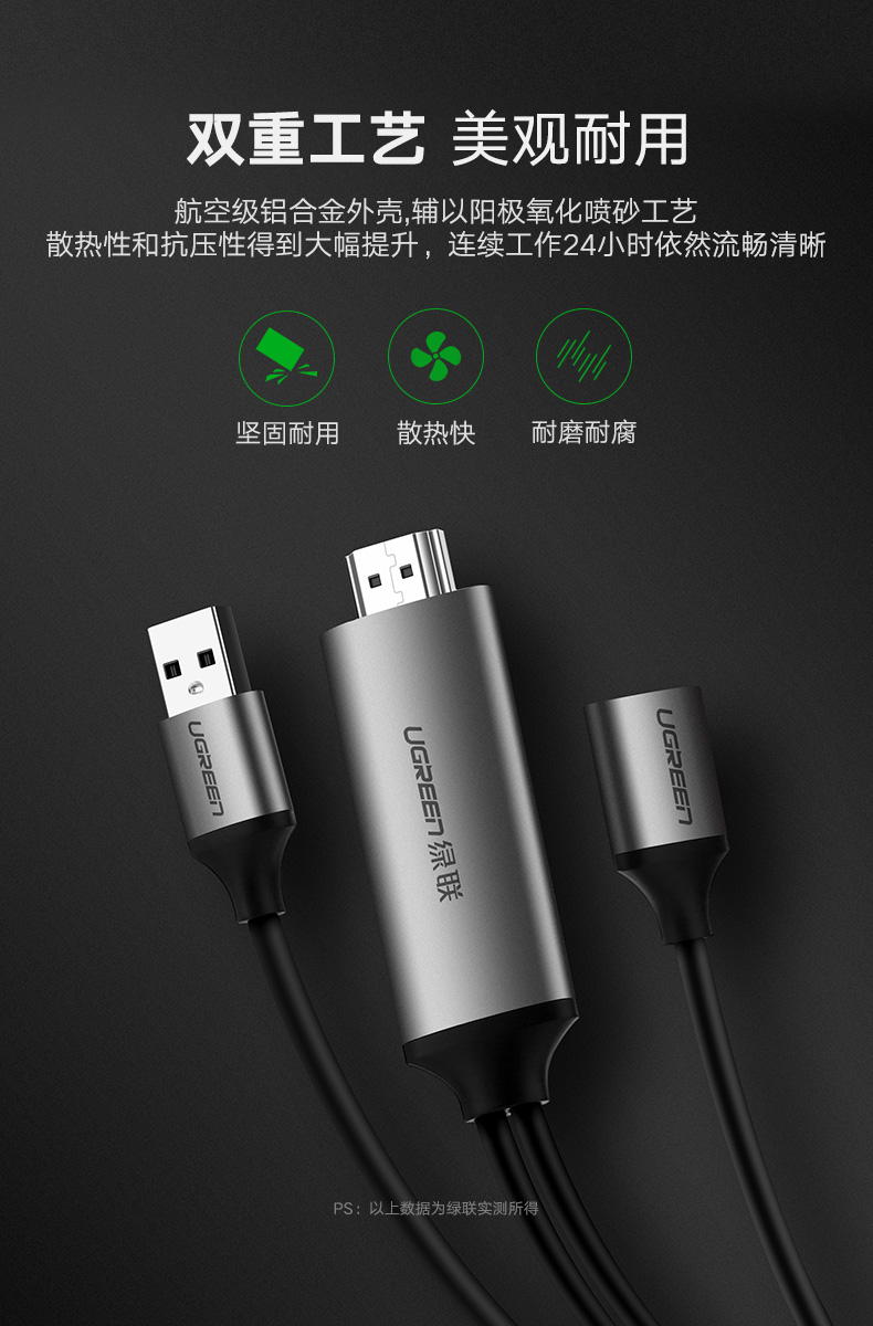 意昂2手机投屏线，安卓/苹果全兼容手机电视视频转换器
