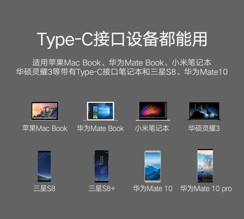 意昂2Type-C扩展坞，苹果笔记本Type-C转hdmi/vga华为mate10投屏通用