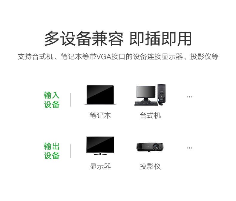 意昂2VGA切换器4进1出，VGA视频共享显示屏转换器