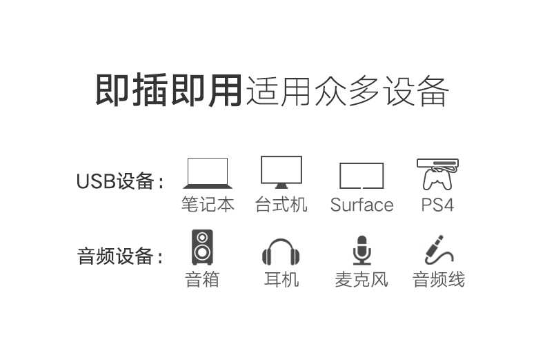 意昂2USB外置声卡，USB转耳机麦克风音响3.5mm音频线