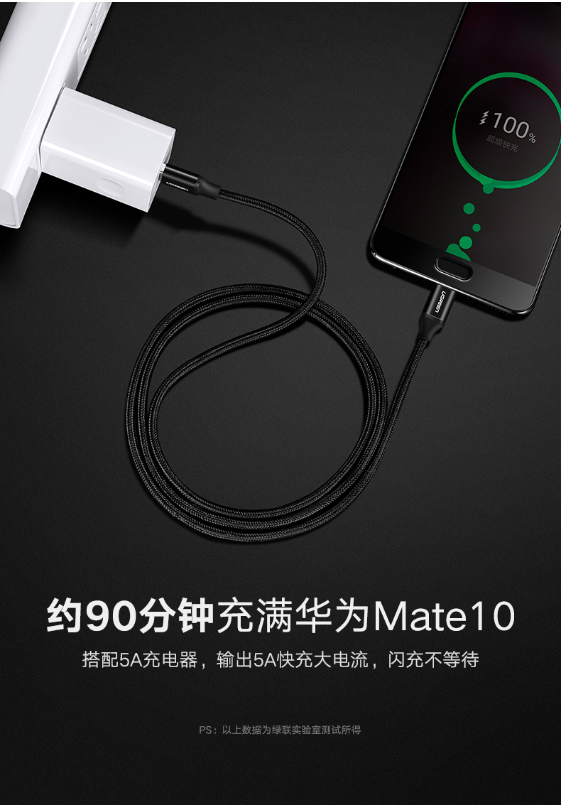 意昂25A快充数据线，华为Type-C超级快充充电线