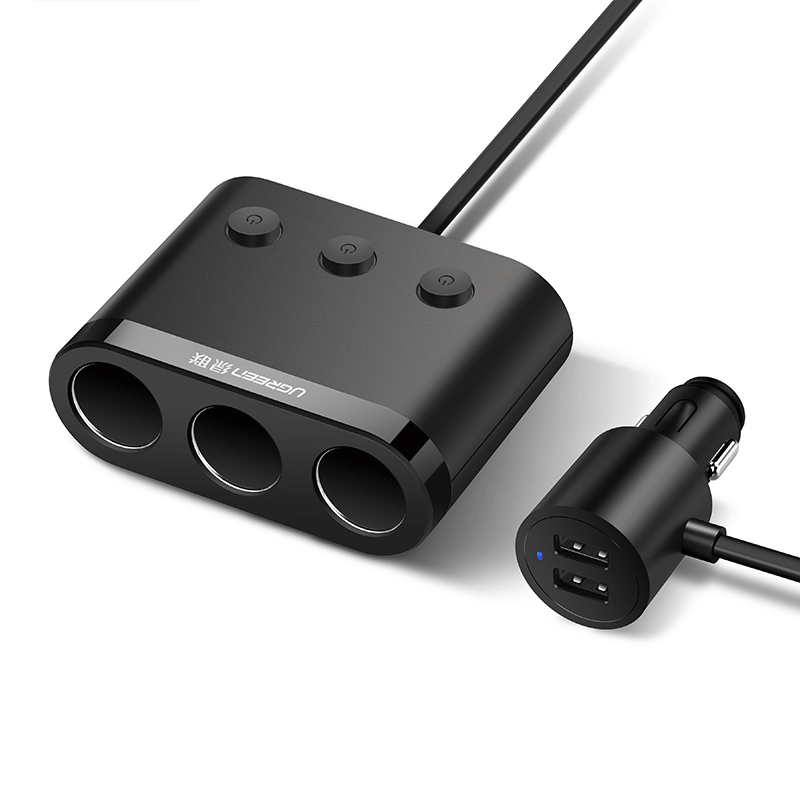 意昂2车载点烟器一拖三，带双USB和三个汽车点烟器