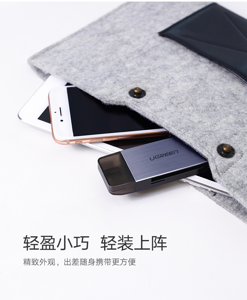 意昂2usb3.0多合一读卡器，手机单反相机SDTFMS卡读卡器