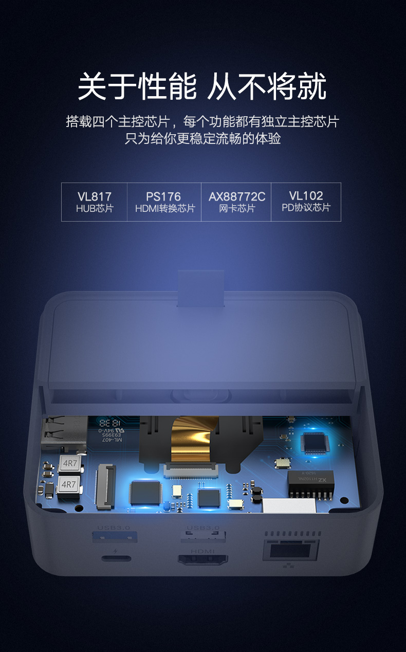 意昂2Type-C手机智能扩展底座，锤子坚果华为手机同屏扩展坞