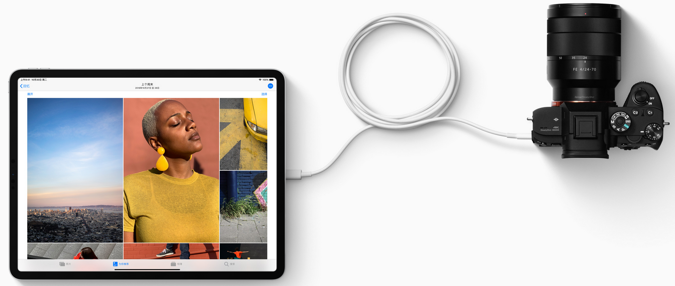 新iPad Pro连接相机