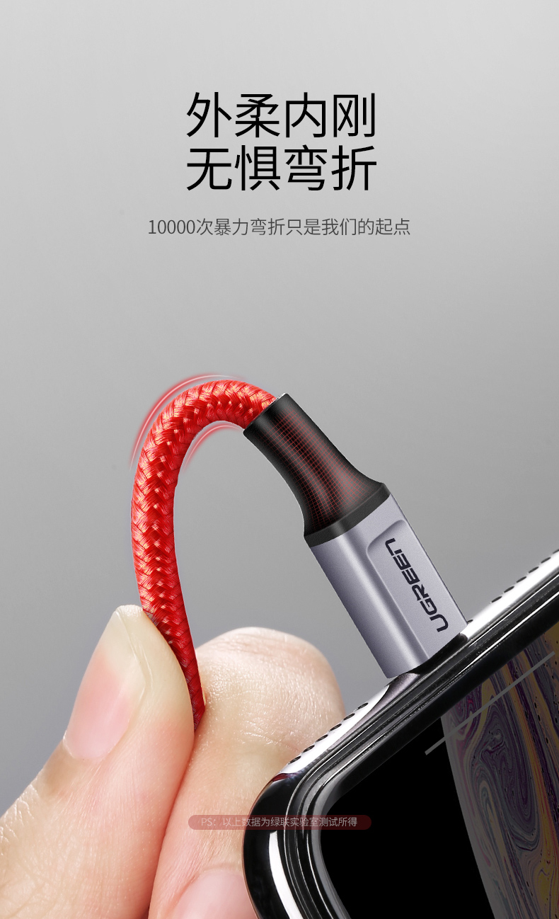 意昂2usb-c转lightning快充线编织款