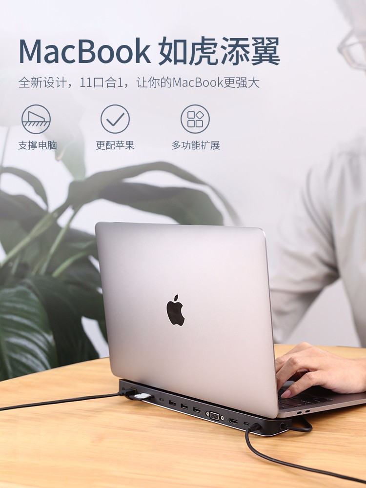 意昂2USB转HDMI+VGA+网卡+HUB+读卡器多功能显卡转换器
