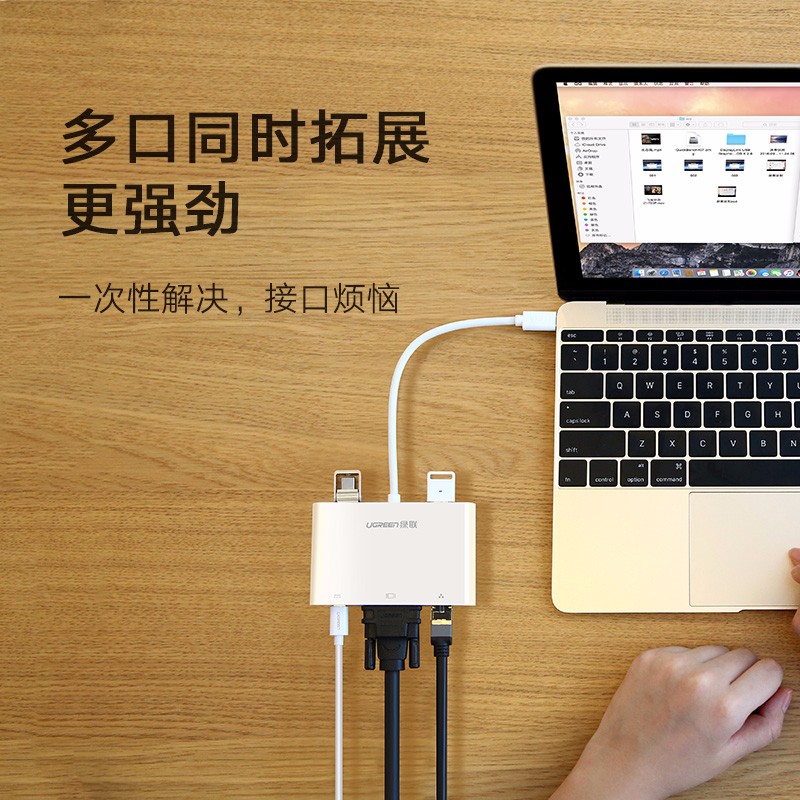 意昂2Type-C转HUB/HDMI/VGA投影仪网卡转换器