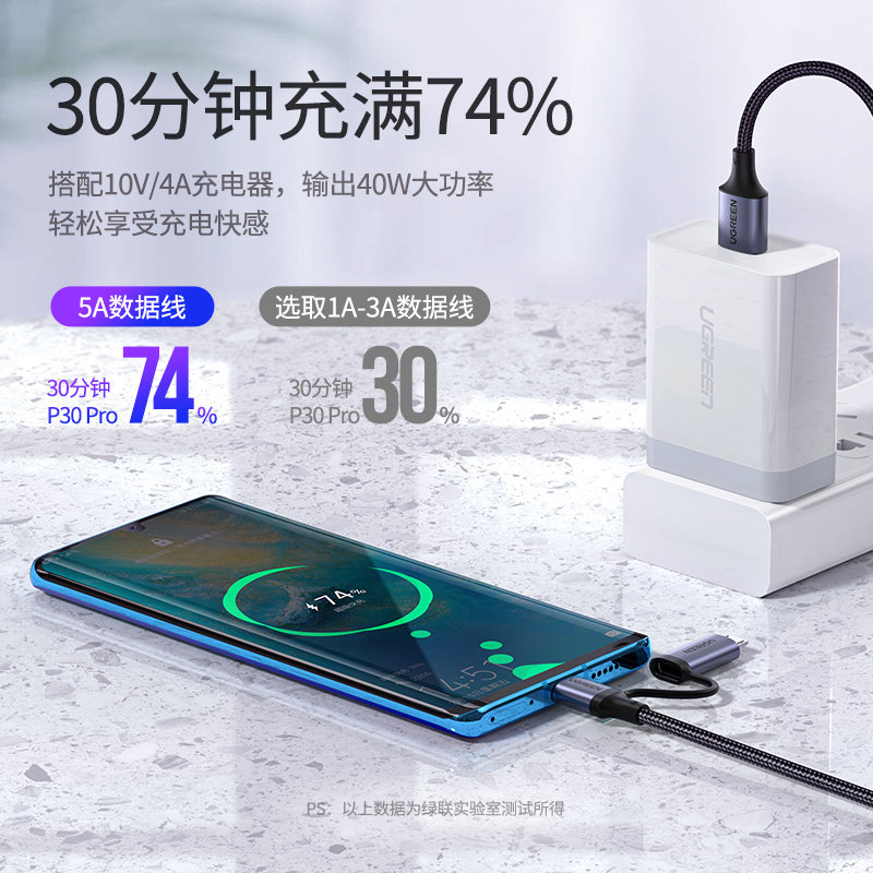 意昂2type-c+micro usb二合一闪充数据线