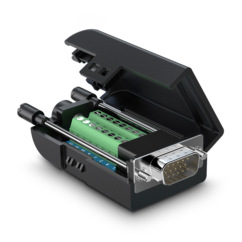 意昂2vga免焊接头公3+6+9连接器3排15针DB15