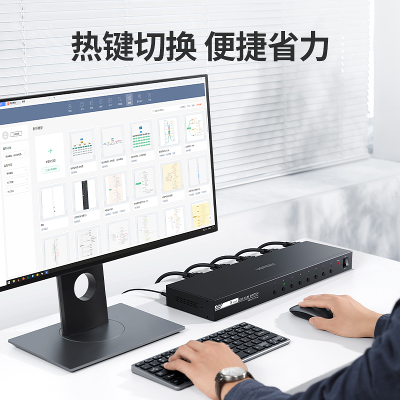 意昂2kvm切换器vga八进一出