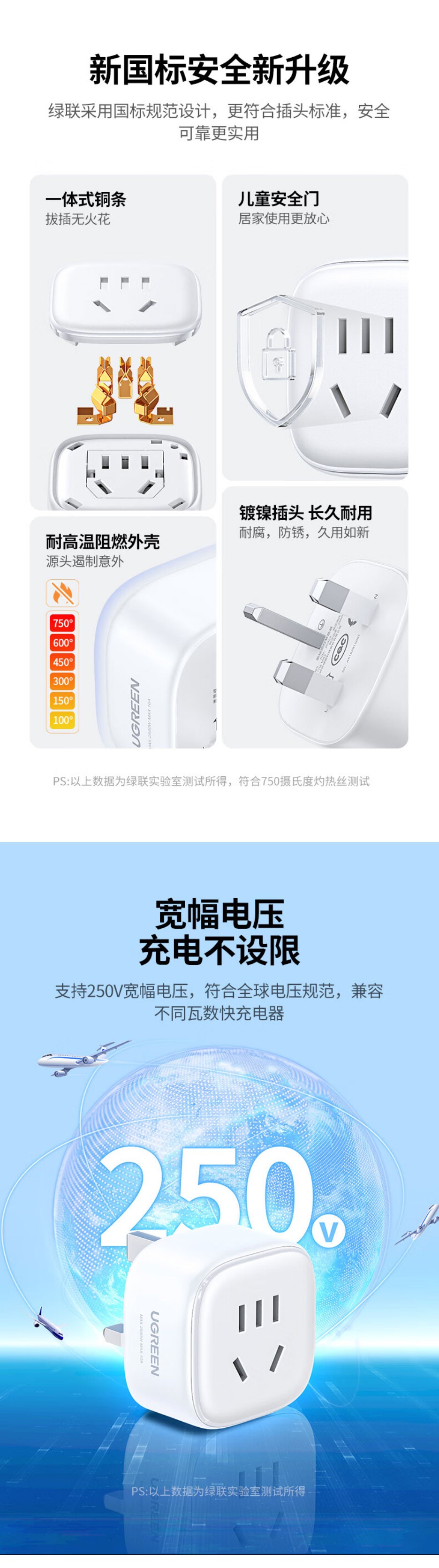 意昂2英标转国标旅行插座转换器-S510