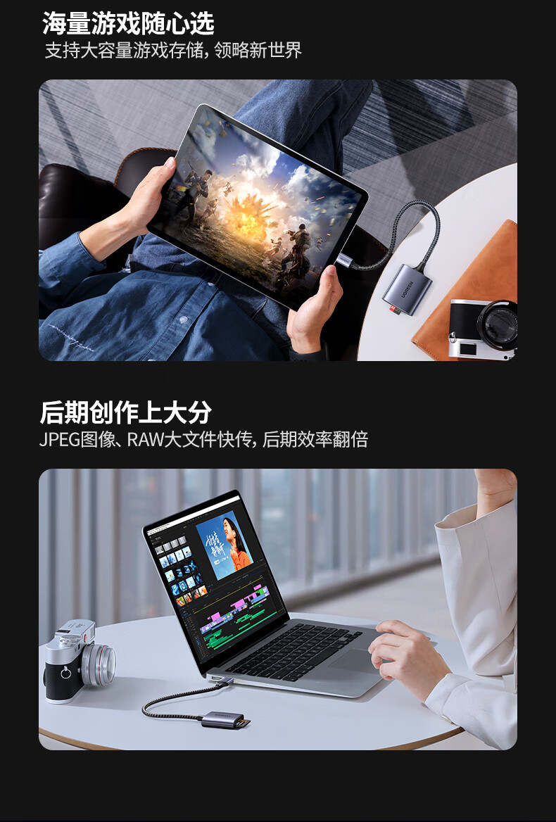 在单反、手机和平板电脑上实现高速数据传输