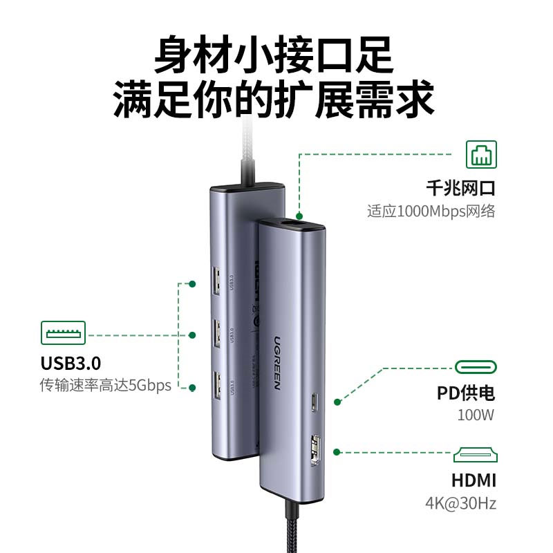 意昂2扩展坞 千兆网口拓展坞 USB3.0