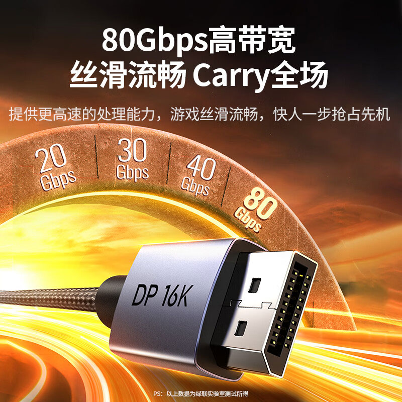 意昂2DP2.1公对公连接线 高清合金款支持8K 16K