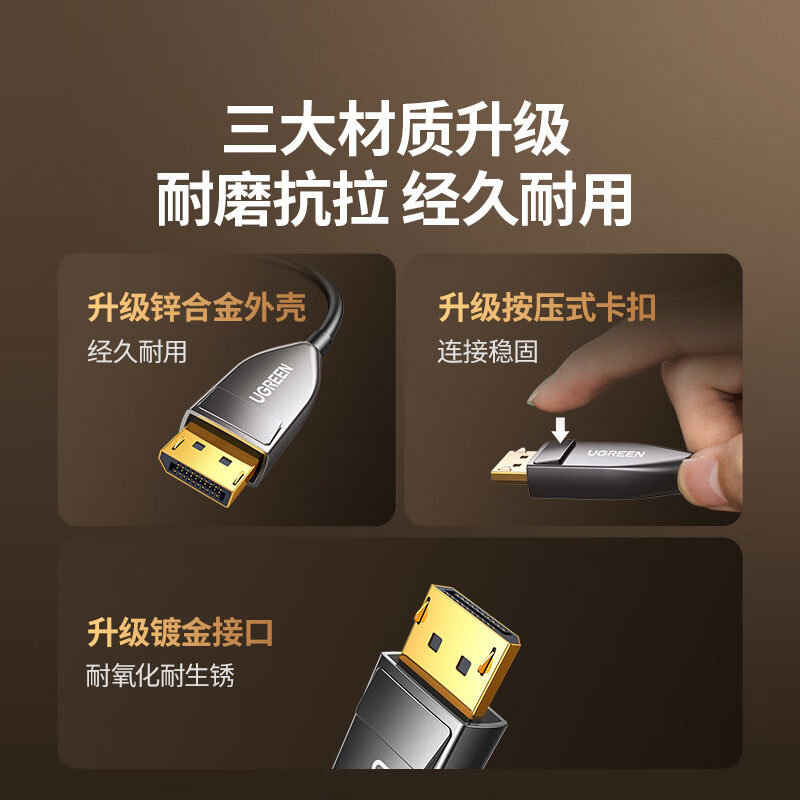 意昂2DP2.1高清光纤线16K60Hz显卡电竞显示器连接线