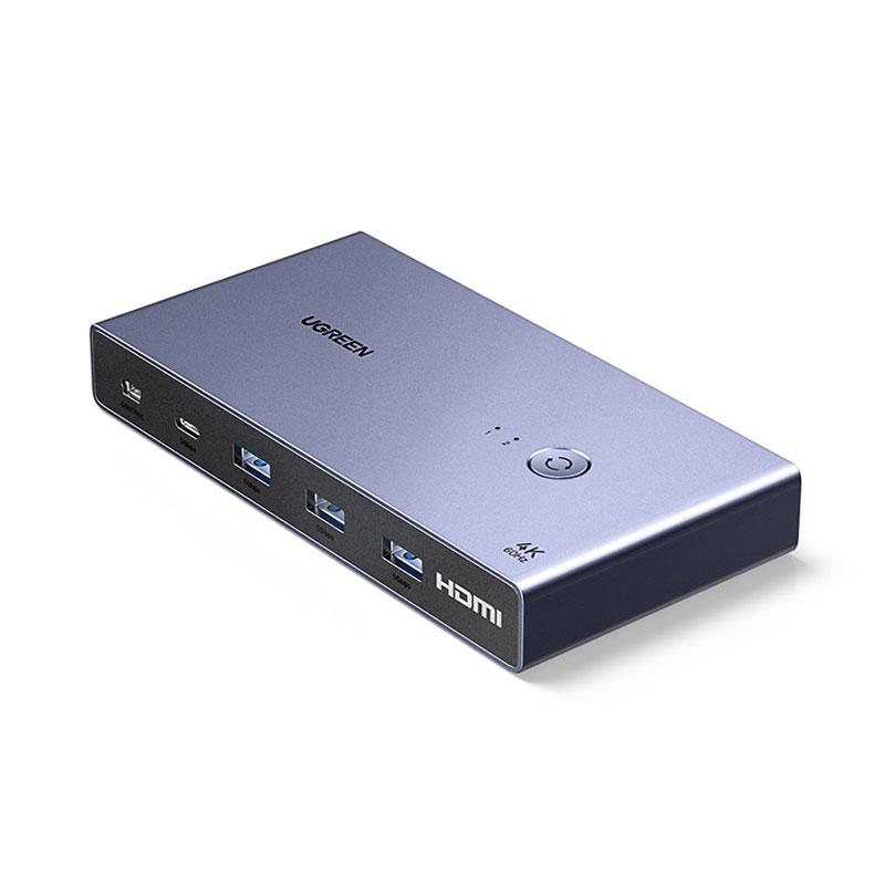 意昂2KVM切换器 HDMI2.0 4K/60Hz 双电脑共享显示器