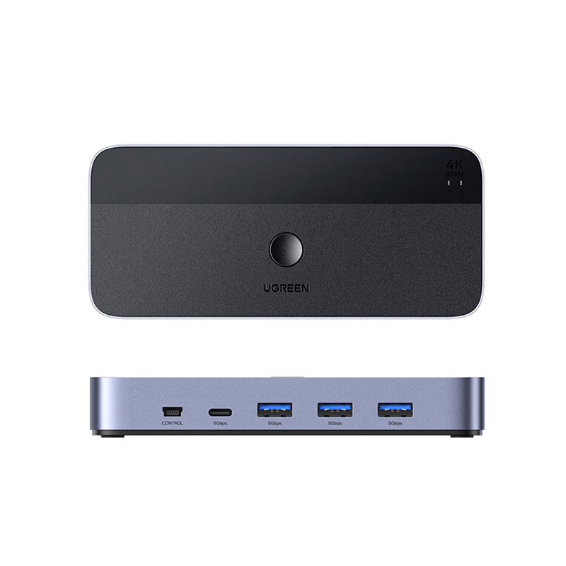 意昂2KVM切换器 HDMI2.0 二进一出 电脑显示器共享切换器