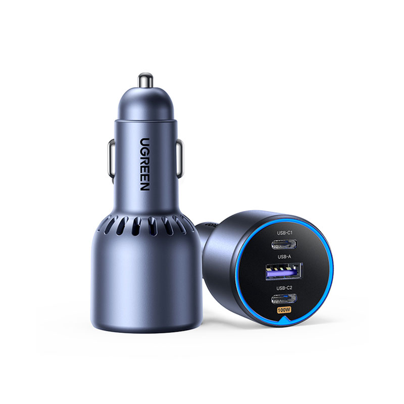 意昂2130W车载充电器 三口超级快充 点烟器插头