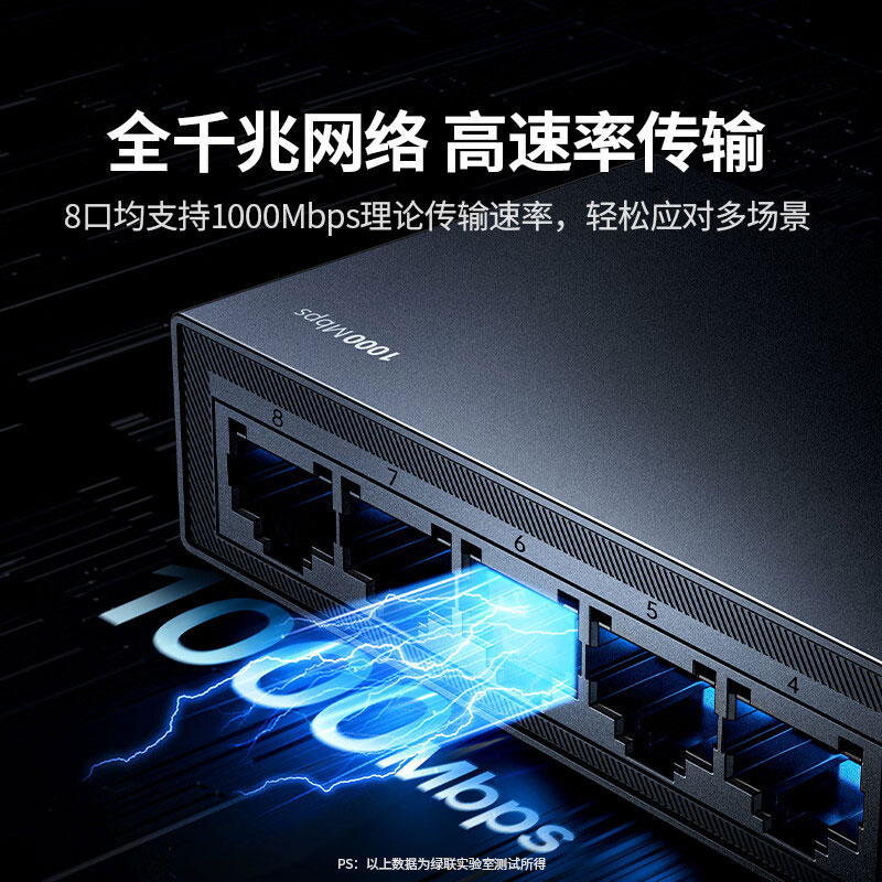 意昂2八口千兆交换机 小型家用企业级网络分流器