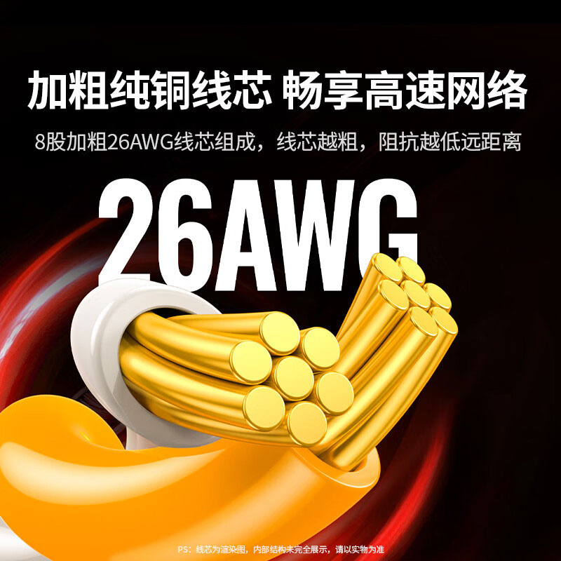 意昂2八类纯铜万兆带编网扁线