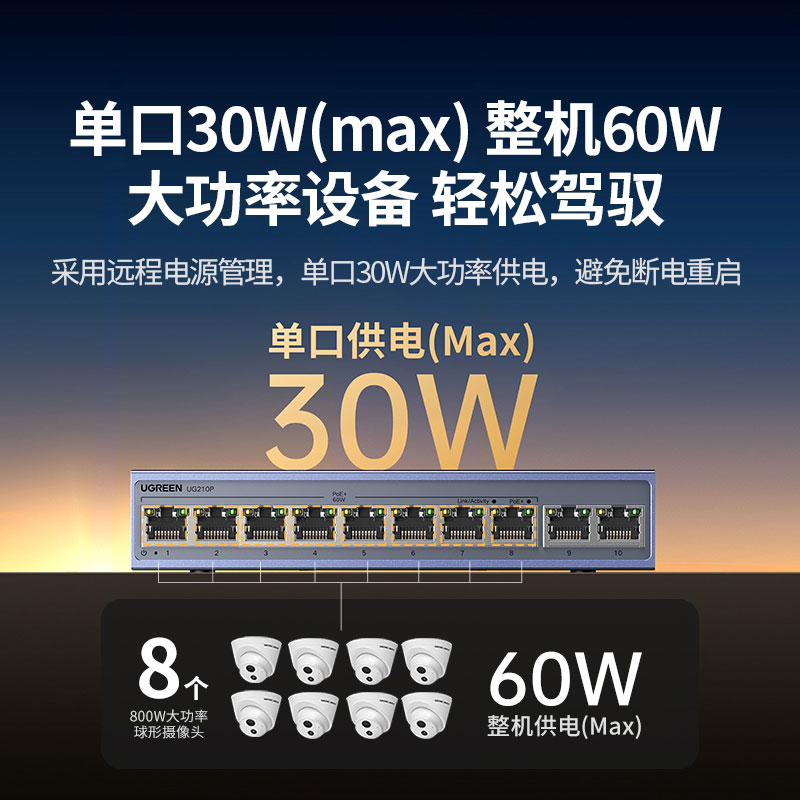 意昂210口千兆PoE交换机