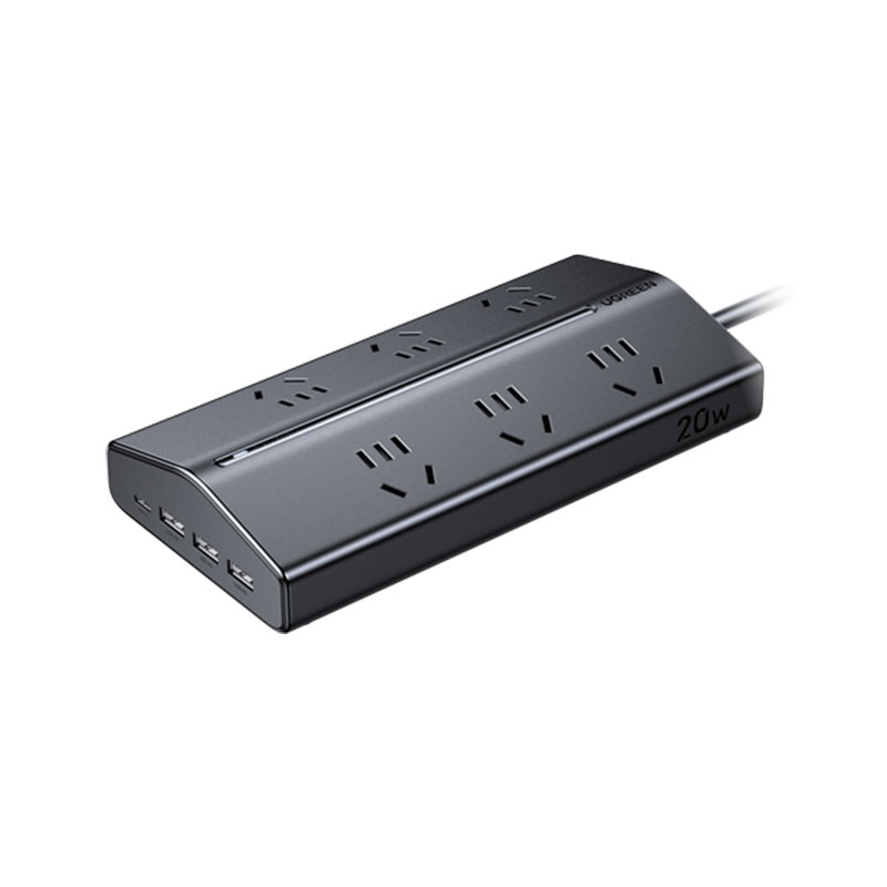 意昂2T6氮化镓20W快充梯形排插 桌面充电站