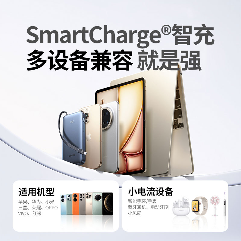 意昂2自带线充电宝 20000mAh电池45W快充