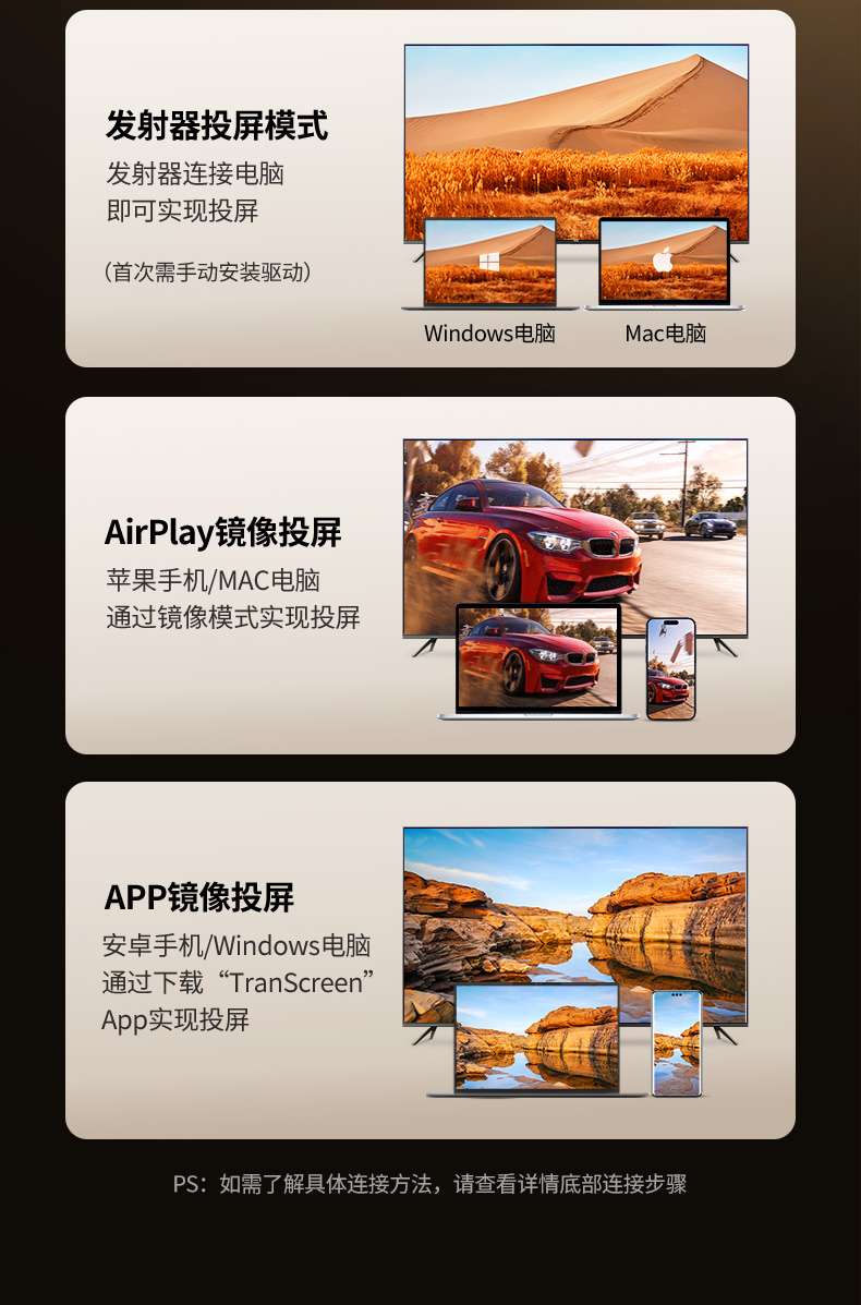 nzkyk无线投屏器 手机投显示器投影仪