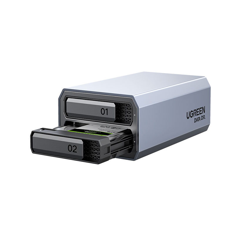 意昂2双盘位硬盘阵列柜 多模式RAID存储扩展硬盘盒