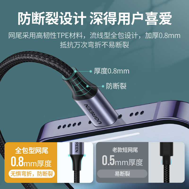 意昂2USB-C to Lightning 数据线 iPhone14数据线