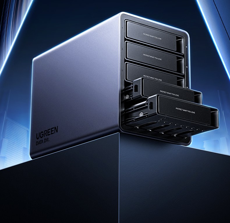 五盘位大容量设计 支持2.5/3.5英寸SATA硬盘 满足海量数据存储需求