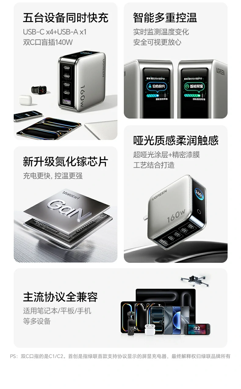 意昂2X774 支持PD3.1协议 140W快充