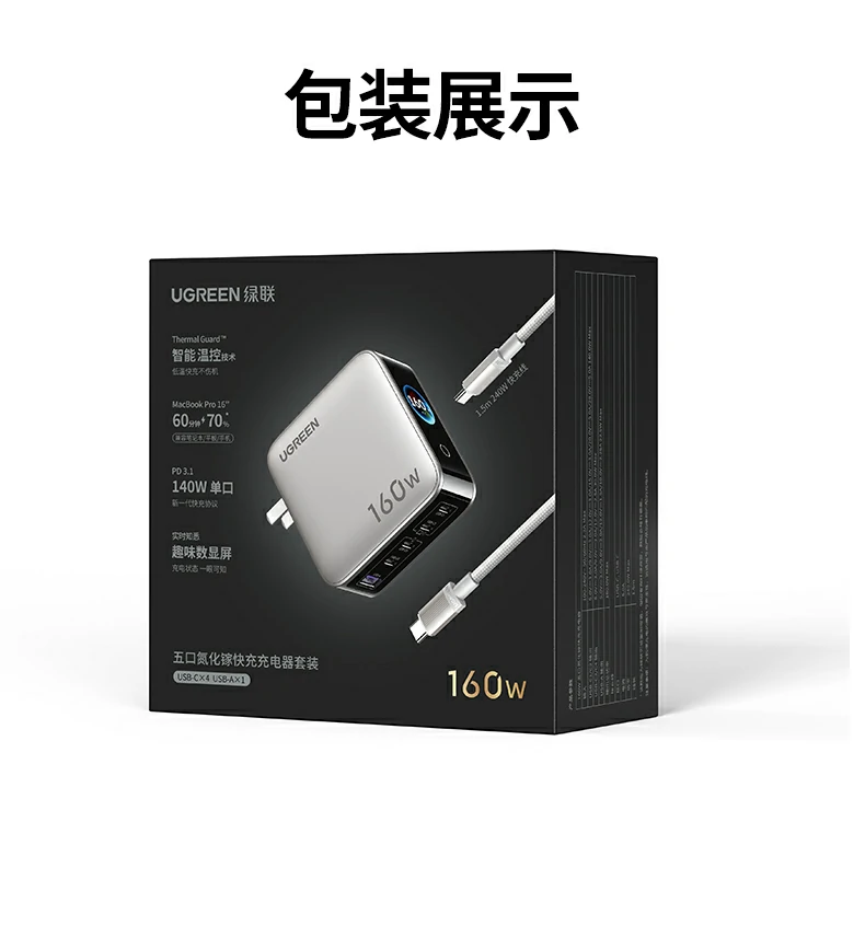 意昂2X774 160W氮化镓速显充电器 产品全览