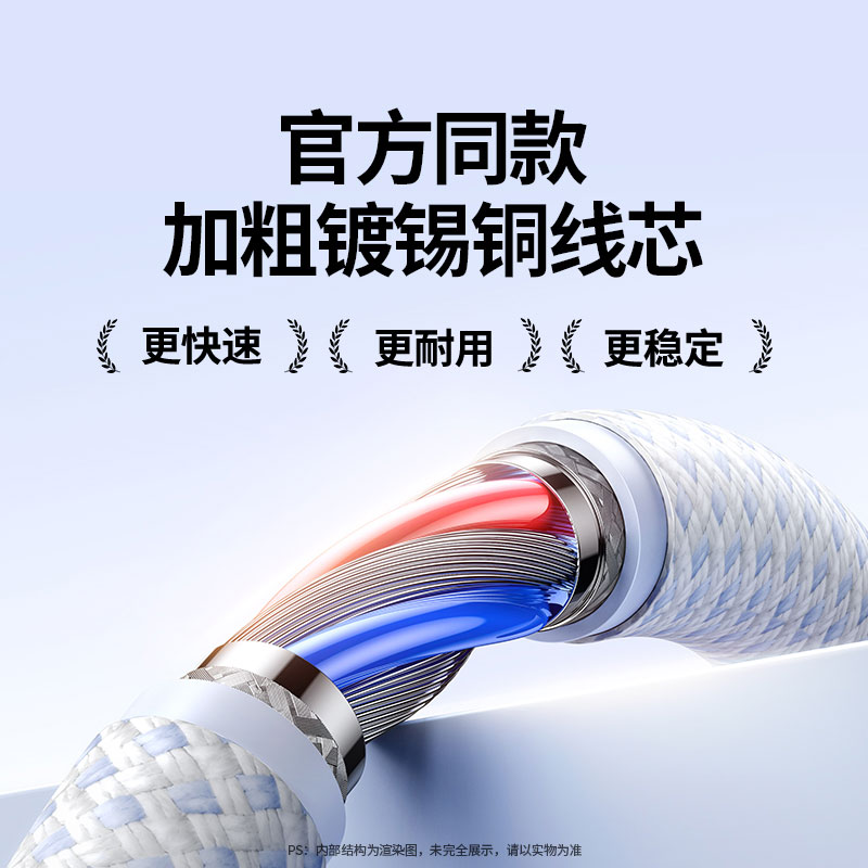 意昂2二合一编织数据线Type-C双头 PD100W快充