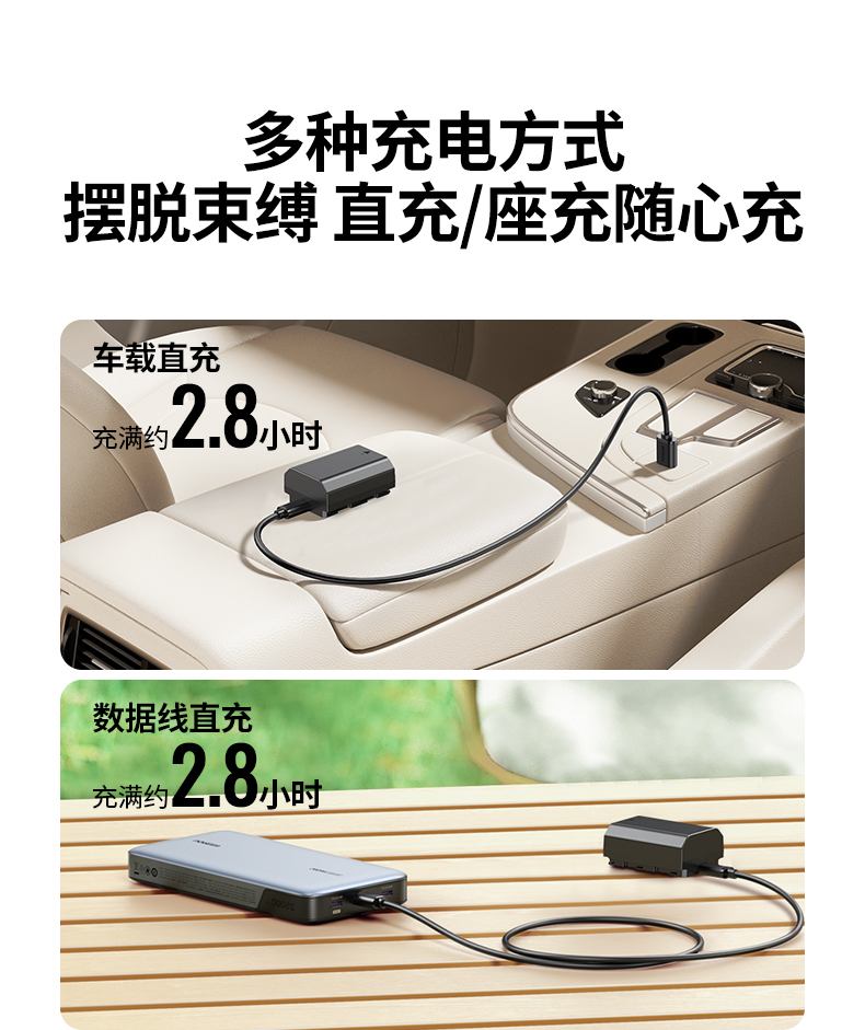 意昂2相机电池便携充电演示，旅行拍摄更安心