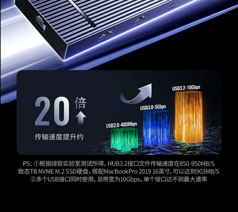 意昂2Type-C扩展坞支持PD3.0快充协议，充电稳定安全