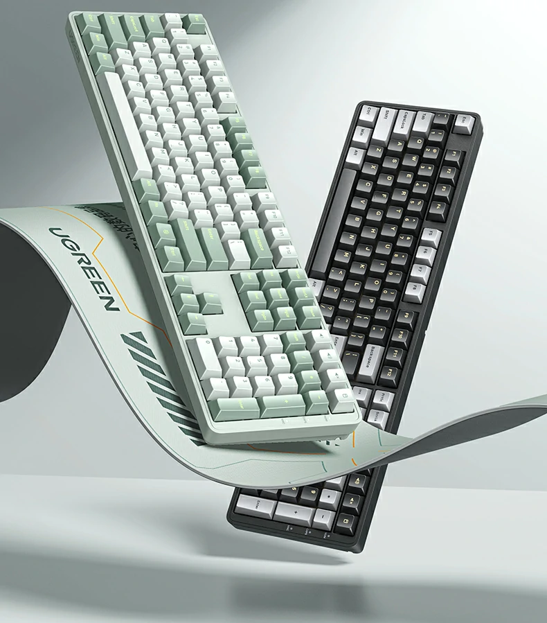 意昂2KU103键盘轻音红轴特写，4.0mm行程与45g触发压力带来顺滑低噪体验