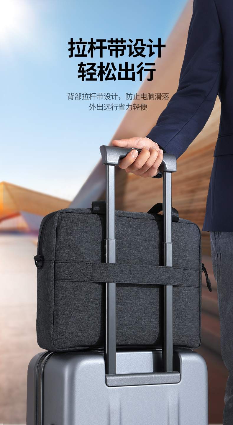 意昂2LP584电脑包拉链细节展示，品质细节可靠