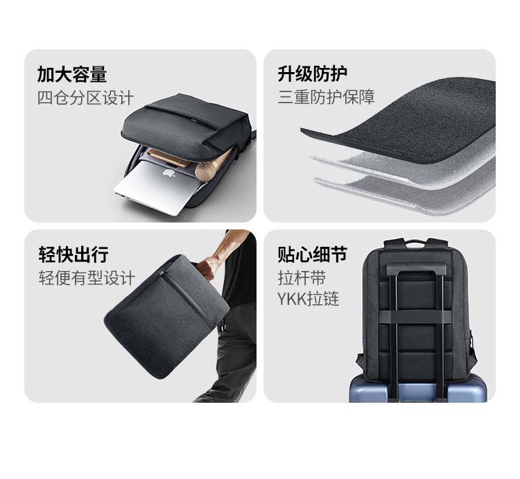 意昂2LP664背包背面透气蜂窝背垫设计，背负舒适干爽