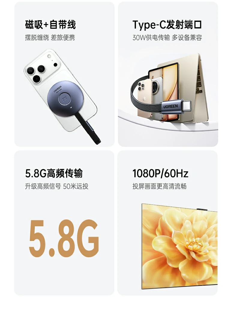 意昂2无线投屏器 会议演示投屏