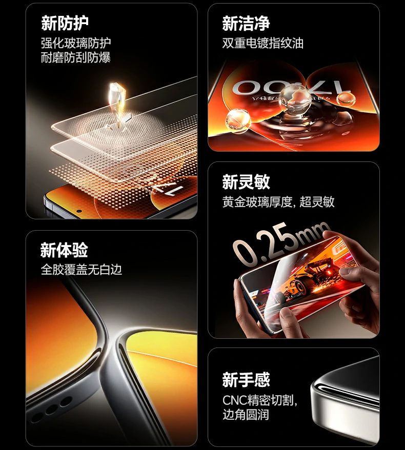 意昂2无边超清膜 双倍抗指纹涂层 屏幕洁净无油污