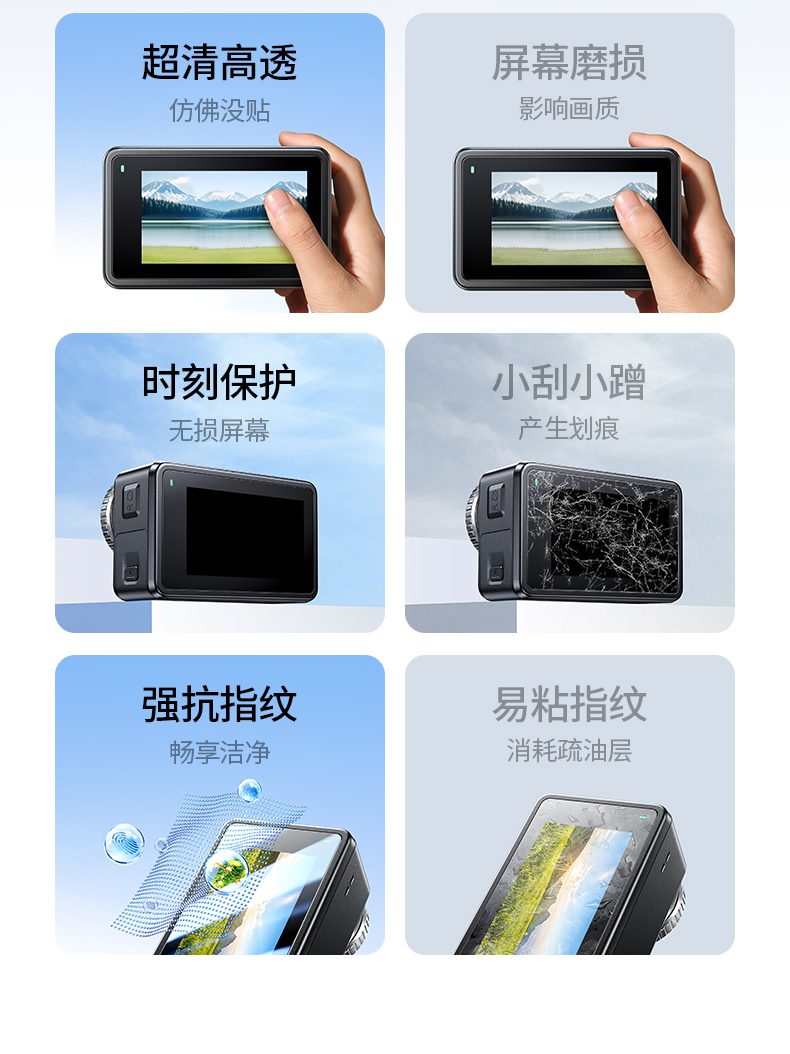 静电吸附技术 意昂2膜一秒贴合大疆Action5 Pro无气泡