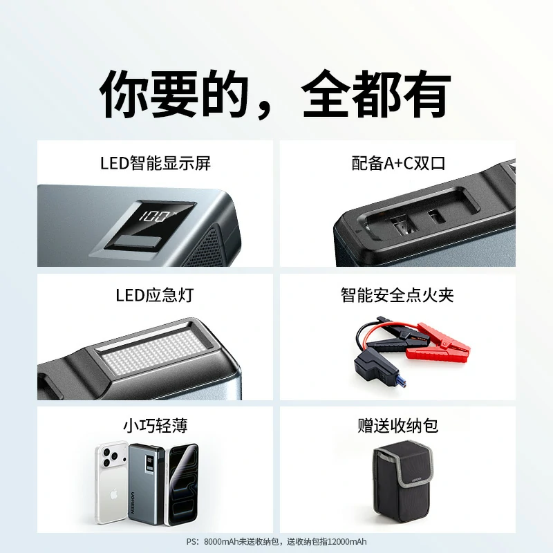 意昂2搭电宝 汽车应急启动电源 旗舰版 12000mAh