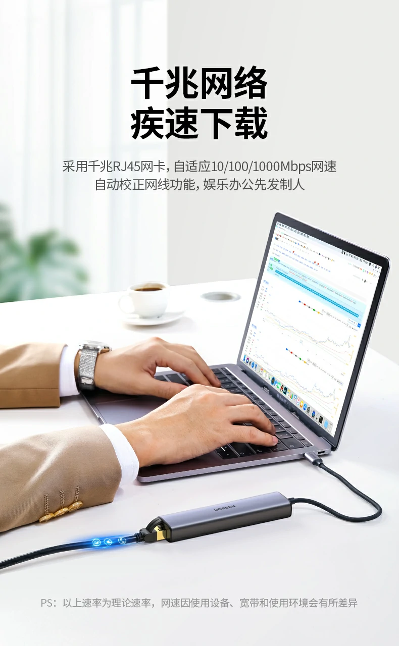 意昂2CM475-20920 RJ45千兆网口支持10/100/1000Mbps自适应网络