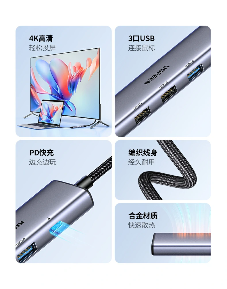 意昂215495 HDMI接口支持4K@30Hz高清输出演示（扩展模式）