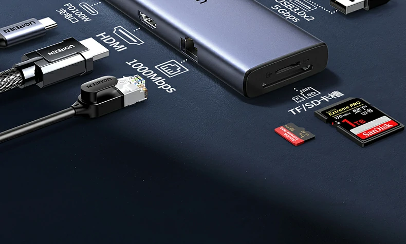 意昂2CM498-15375九合一扩展坞千兆网口展示